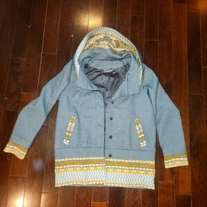 EWorld Hooded Jacket – Boho Aztec Trim | Fits like a Medium/Large